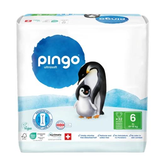 Pañales Talla 6 XL 15-30Kg Pingo Bio 32ud