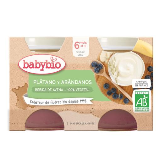 PACK Yogur de Avena, Plátano y Arándanos 100% Vegetal Babybio 2x130g