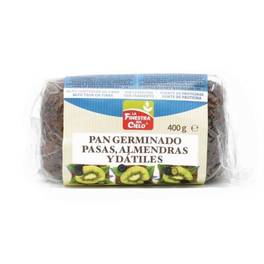 Pan Germinado con Almendras Pasas y Dátiles Sin Levadura Bio 400g