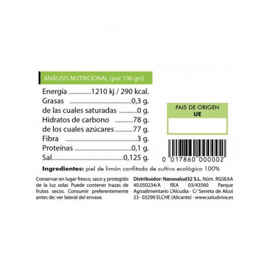 Piel de Limón Cristalizado Bio 200g