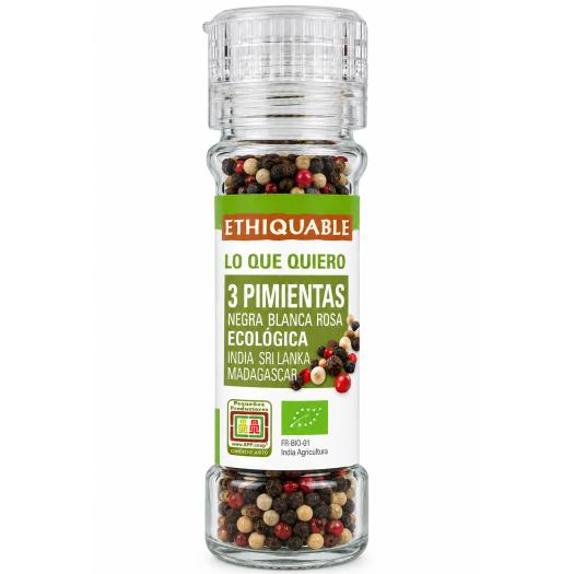 Pimientas Tres Colores Molinillo Ethiquable Bio 45g