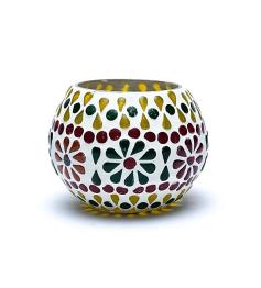 Portavelas de Té Mosaico de Flores 7cm