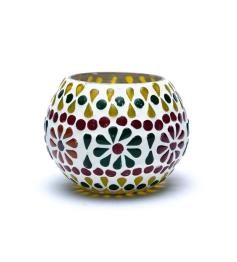 Portavelas de Té Mosaico de Flores 7cm