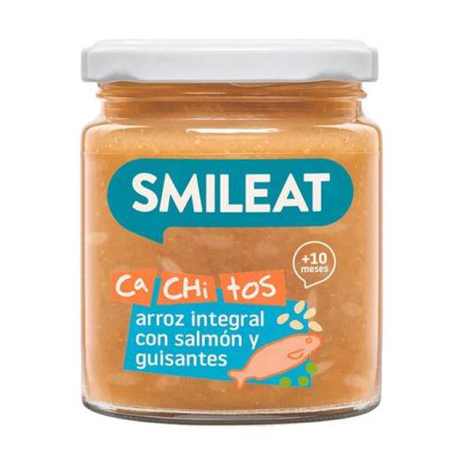 Potito Cachitos de Arroz Integral con Salmón y Guisantes Smileat Bio 230g