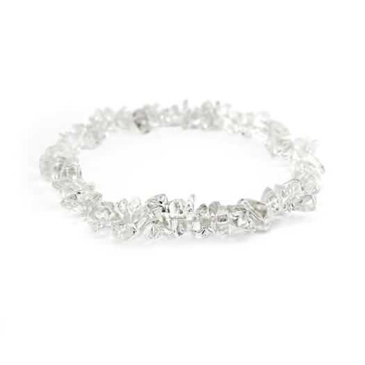 Pulsera de Chips de Cuarzo Transparente