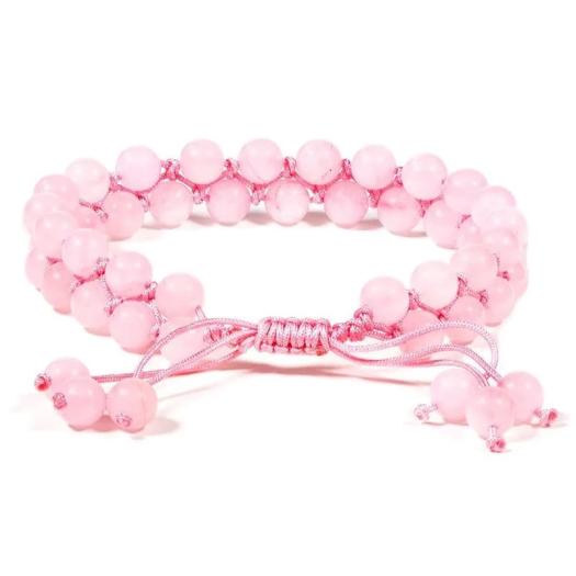 Pulsera de Cuarzo Rosa 0,6cm