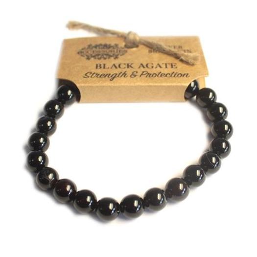 Pulsera de Ágata Negra 8mm