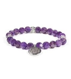 Pulsera Mala de Amatista con Loto 8mm