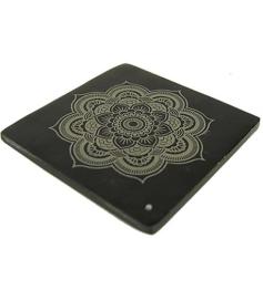 Quemador de Incienso Esteatita Negra con Mandala 10cm