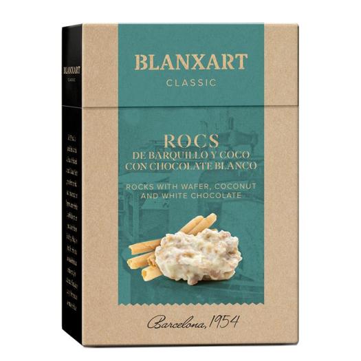Rocs de Barquillo y Coco con Chocolate Blanco Blanxart 100g