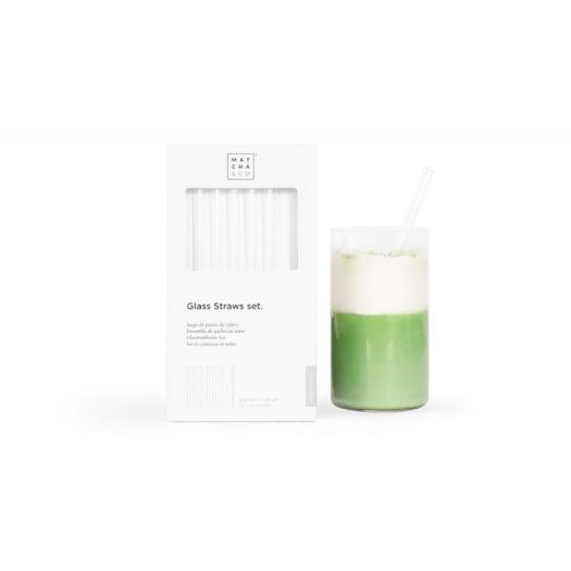 Set de 6 Pajitas de Vidrio con Cepillo Limpiador Matcha&Co