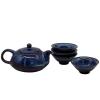 Set de Tetera Cerámica 4 Tazas Azul