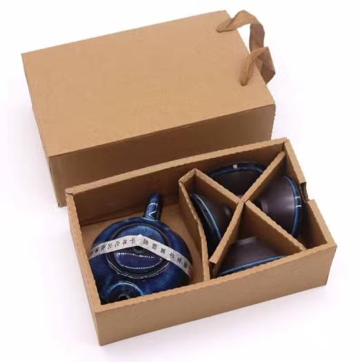 Set de Tetera Cerámica 4 Tazas Azul