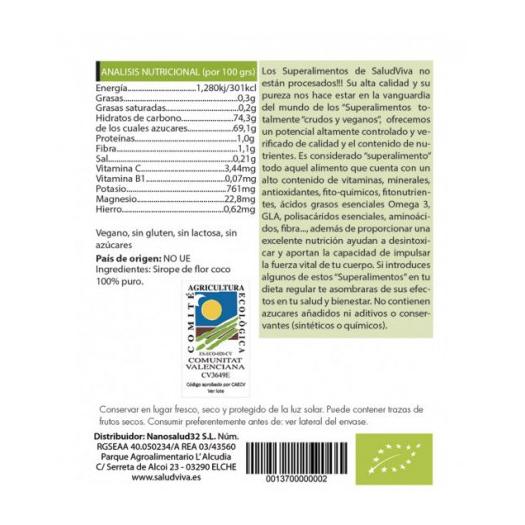 Sirope de Flor de Coco Salud Viva Bio 340g