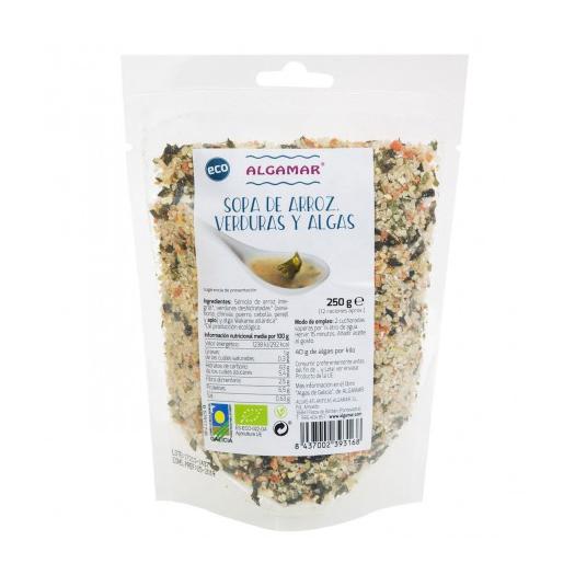 Sopa de Arroz Verduras y Algas Algamar Bio 250g