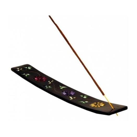 Soporte Incienso Esteatita con Flores 26X4cm