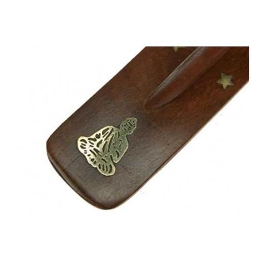Soporte Incienso Madera Buda 25cm