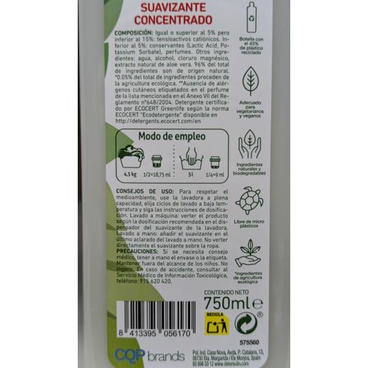 Suavizante Concentrado Hipoalergénico Detersolín Bio 40 dosis