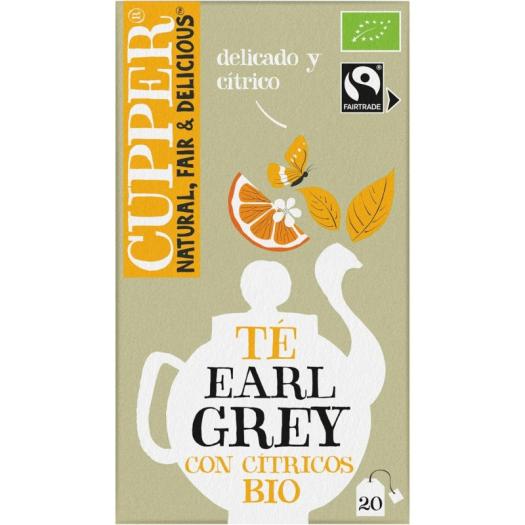 Té Earl Grey con Cítricos Cupper Bio 20 bolsitas