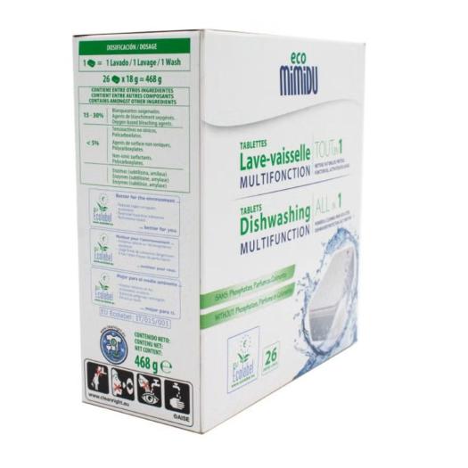 Tabletas Lavavajillas Todo en 1 Ecomimidú Bio 26 ud