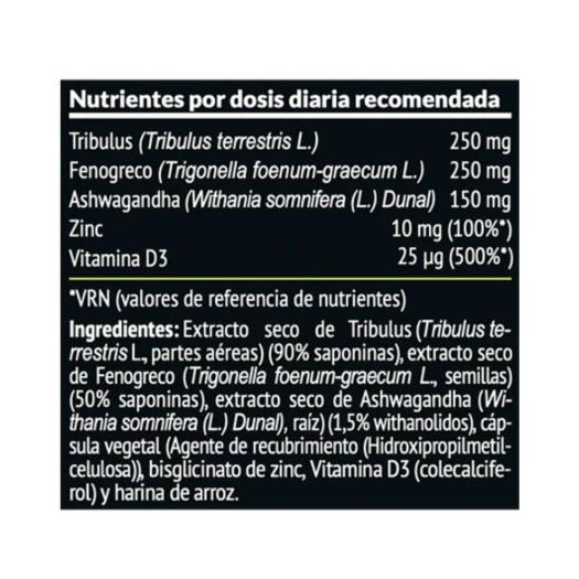 Testo com Tribulus, Fenogreco y Zinc Paleobull 60 cápsulas