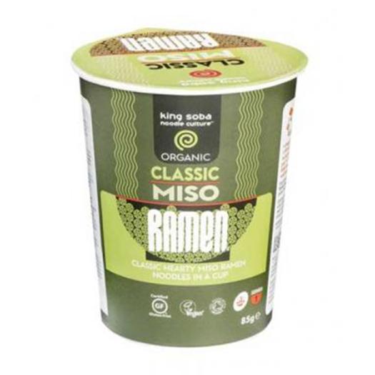 Vaso de Sopa Ramen de Miso Sin Gluten King Soba Bio 85g