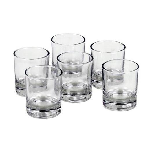Vasos de Vidrio para Velas Votiva y de Té 6x5cm PACK 6uds