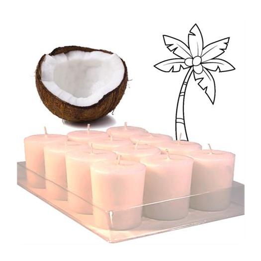 Vela de Cera de Coco Blanco Green Palm 4x4cm