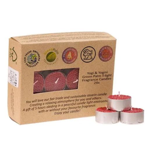 Velas de Té Nightlights Rosa Estearina Fairtrade PACK 24 uds