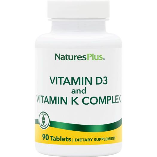 Vitamina D3 y K2 Complex 62µg/240µg Natures Plus 90 Cápsulas