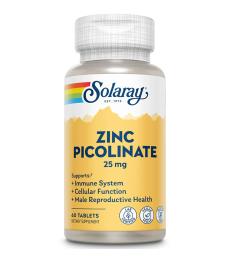 Zinc Picolinato 25 mg Solaray 60 Tabletas
