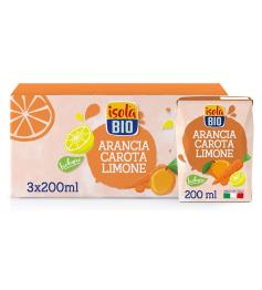 Zumo de Naranja, Zanahoria y Limón IsolaBio Bio 3x200ml